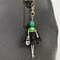 Wrapables Hanging Fashionista Doll Keychain, Crystal Rhinestone Keyring Bag Charm, Festive Green